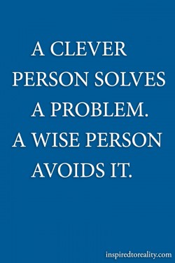A clever person solves a problem A wise person avoids it