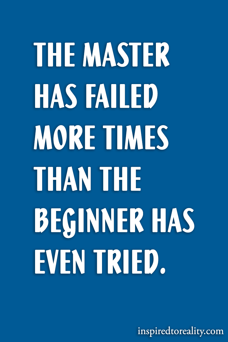 The master has failed more times than the beginner has even tried.