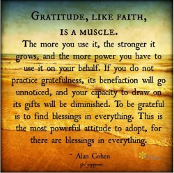 Gratitude, like faith is a muscle