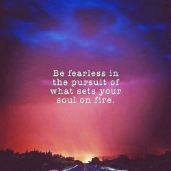 Be fearless in the pursuit of what sets your soul on fire.