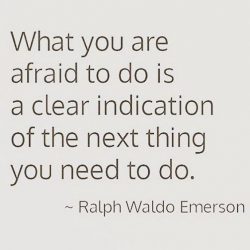 What you are afraid to do is a clear indication of the next thing you need to do.  – Ralph ...