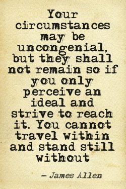 Your circumstances may be uncongenial, but they shall not remain so if you only perceive an idea ...